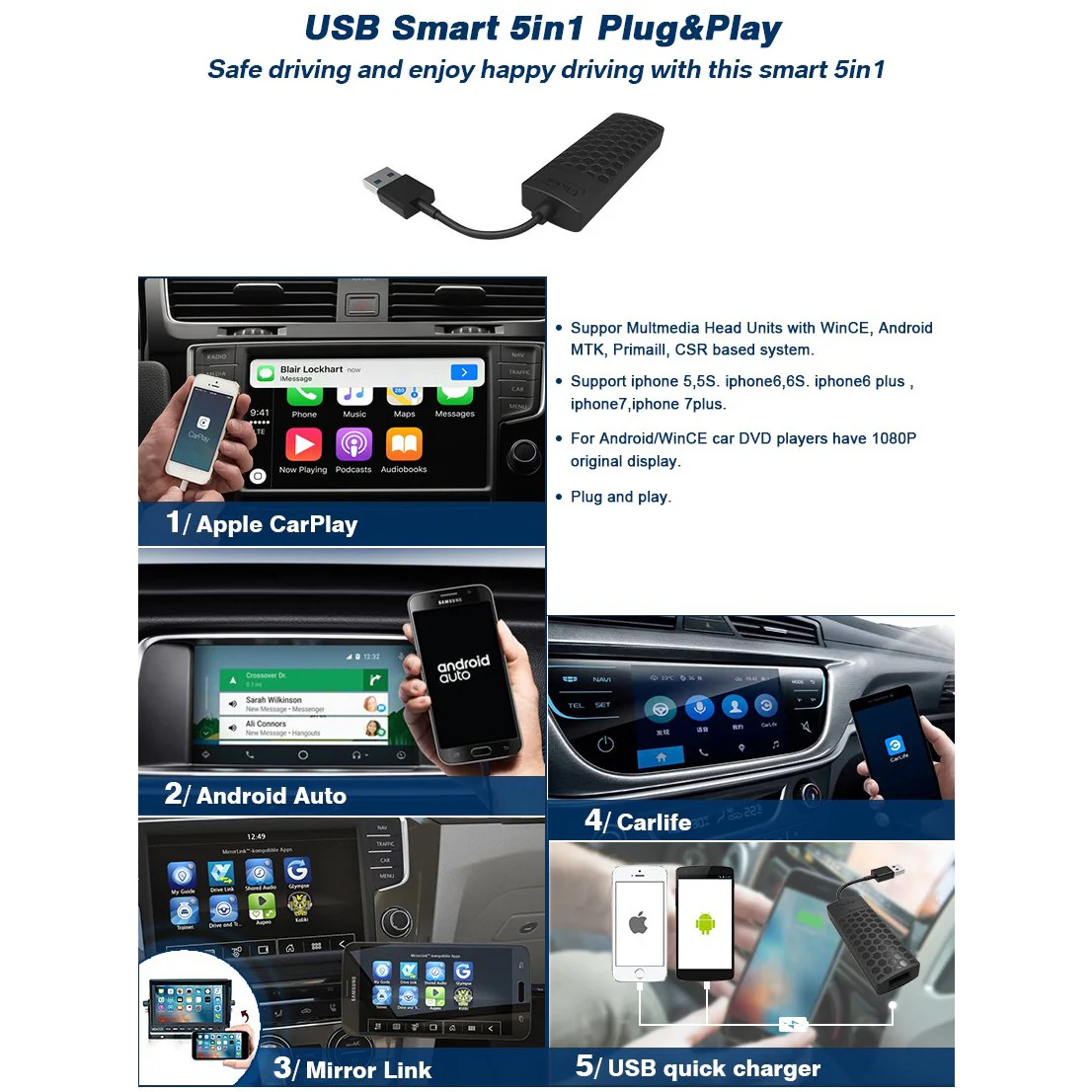 Dongle USB Carplay / AndroidAuto / MirrorLink Plug and Play - Image 3