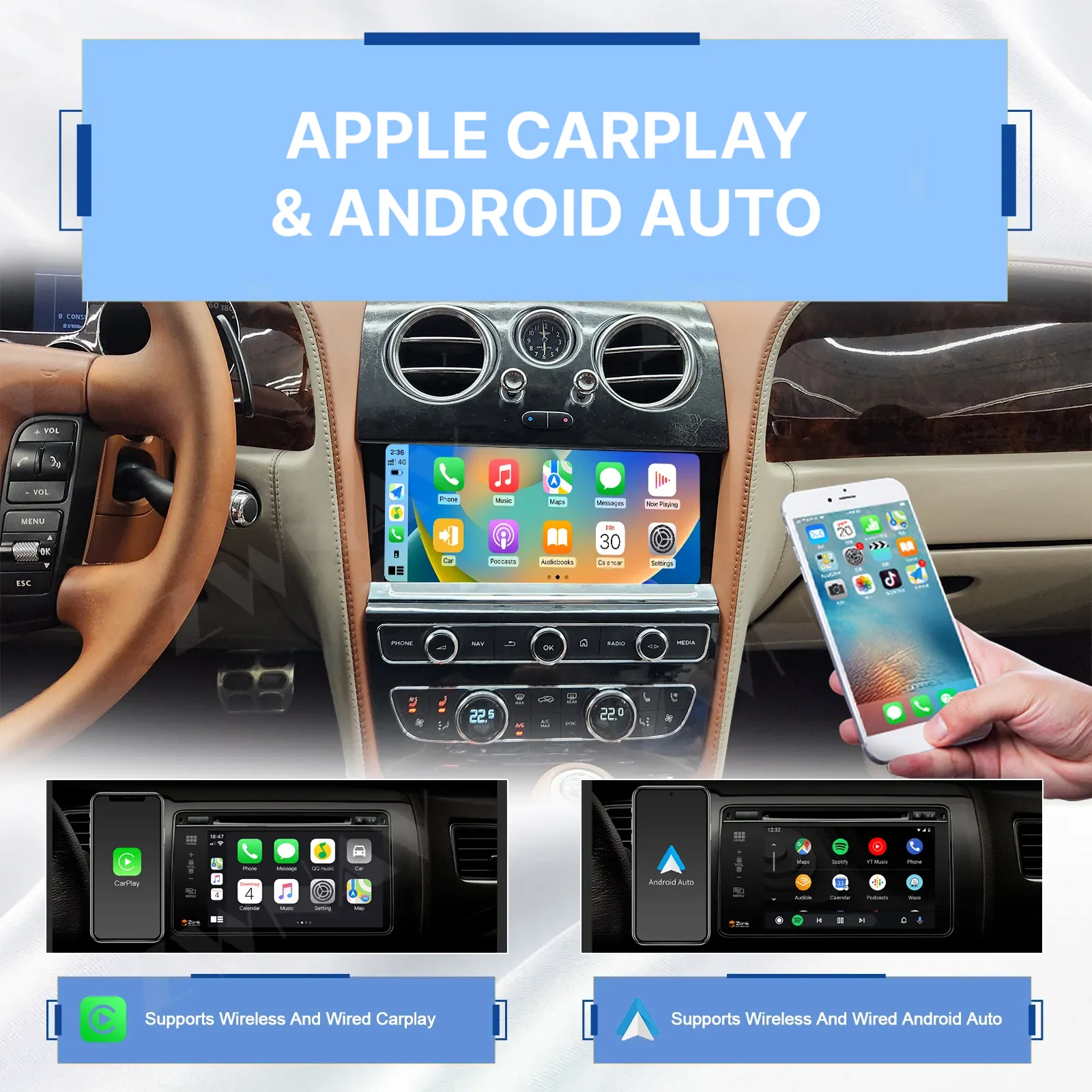 Ecran Carplay Bentley Continental GT 2004-2010 - Image 2